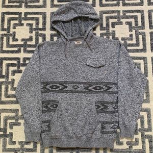 Vans mens gray long sleeved hooded sweater size S